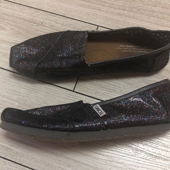 Toms purple iridescent flats size W7 - Picture 7 of 8